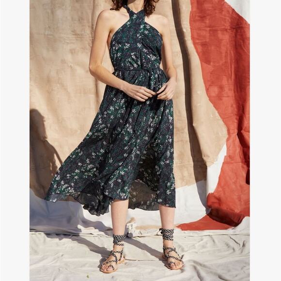 Apiece Apart Wassily Halter Dress 4 Floral green multicolor - Picture 1 of 7